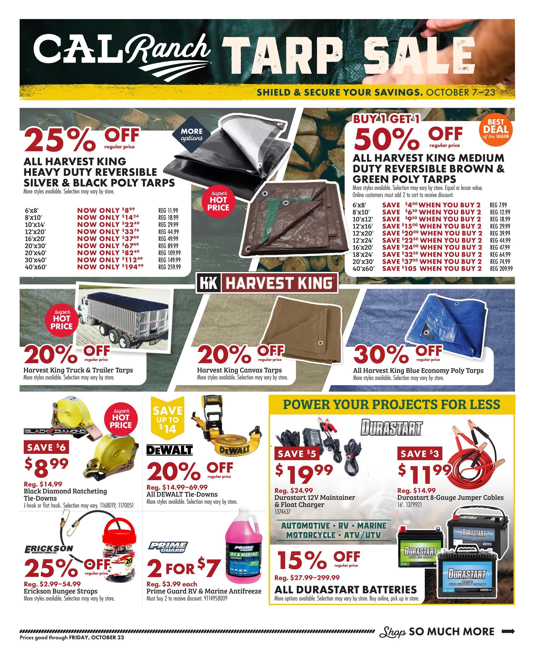 C-A-L Ranch Stores Tarp Sale Weekly Ad October 7 - 23, 2026