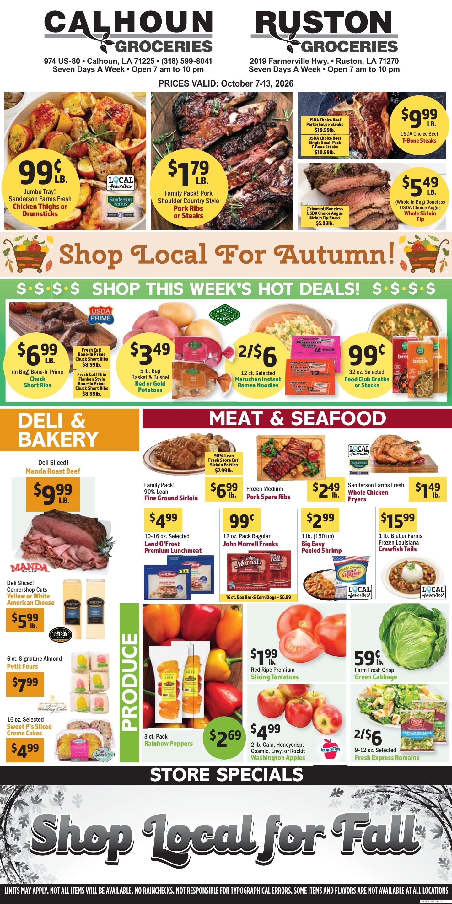 Calhoun Groceries Weekly Ad October 7 - 13, 2026