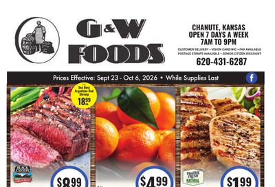 G&W Foods (517 West Main Street, Chanute, KS, USA, Chanute, KS) Weekly Ad September 23 - October 6, 2026