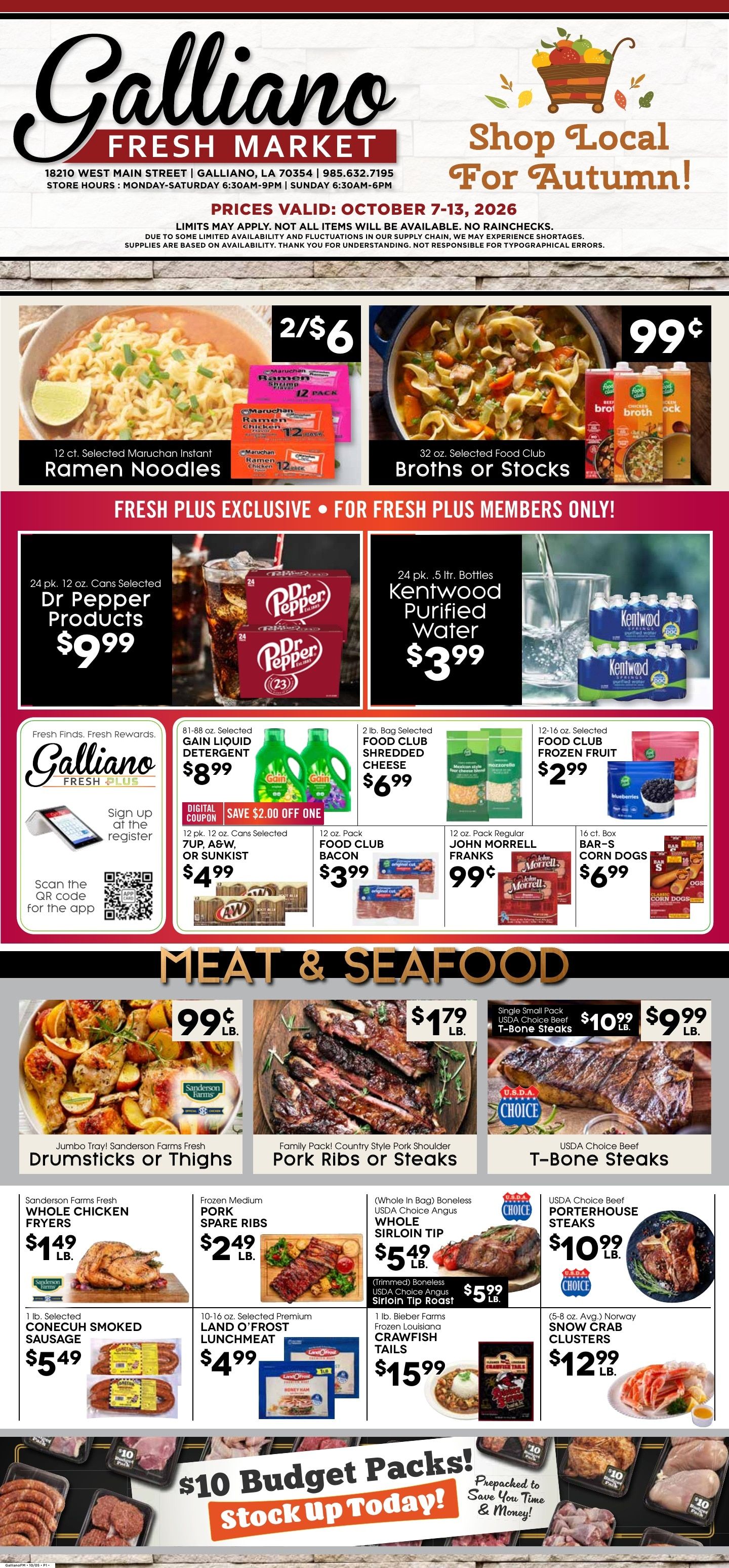 Galliano Fresh Market Weekly Ad October 7 - 13, 2026