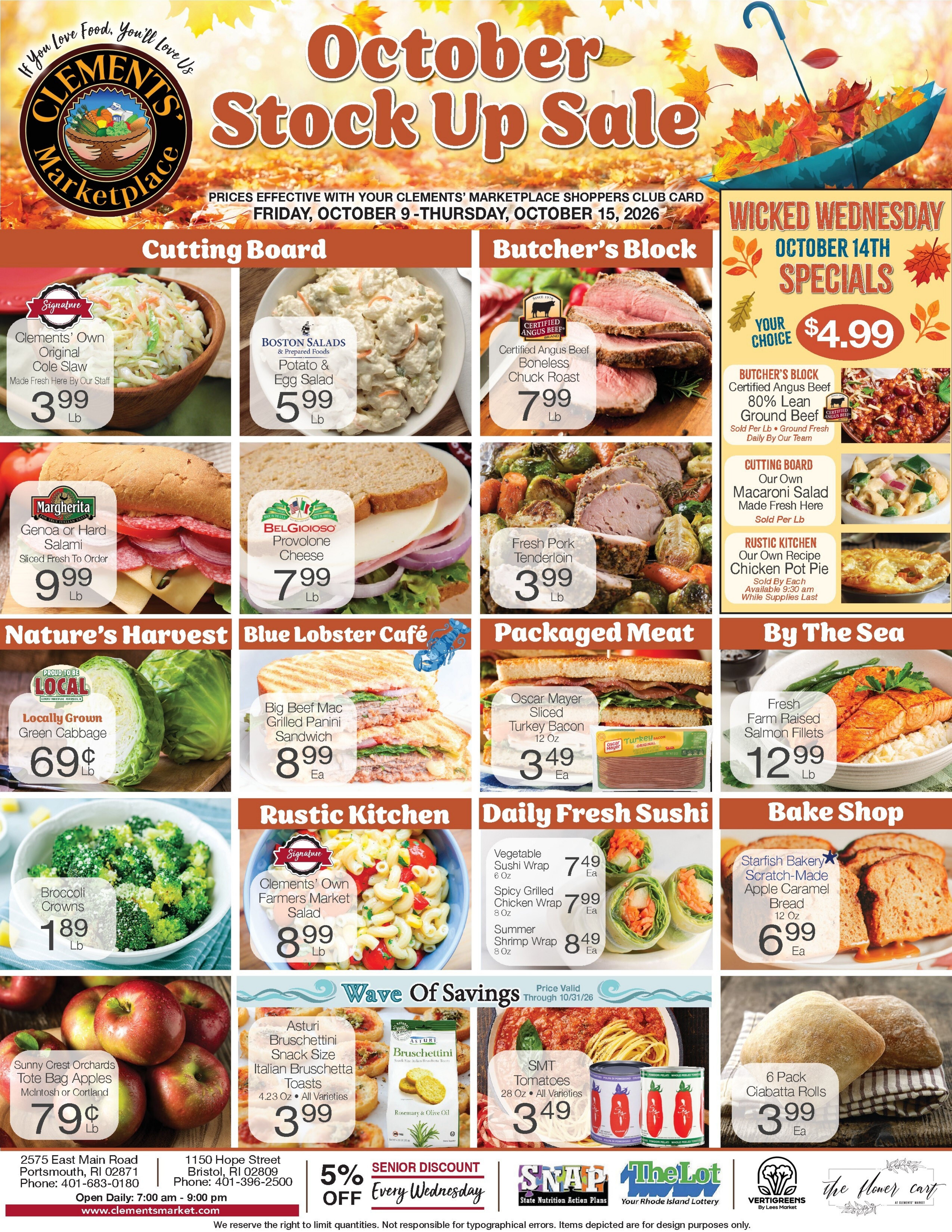 Clements' Marketplace (Rhode Island) Weekly Ad October 9 - 15, 2026