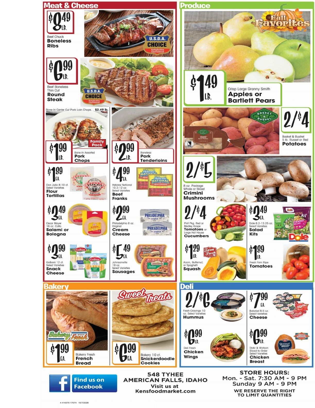 Ken's Food Market Weekly Ad October 7 - 13, 2026