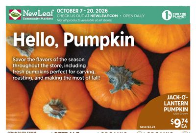 New Leaf Community Markets Weekly Ad October 14 - 20, 2026