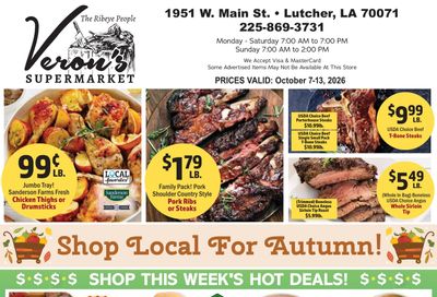 Veron's Supermarket Weekly Ad October 7 - 13, 2026