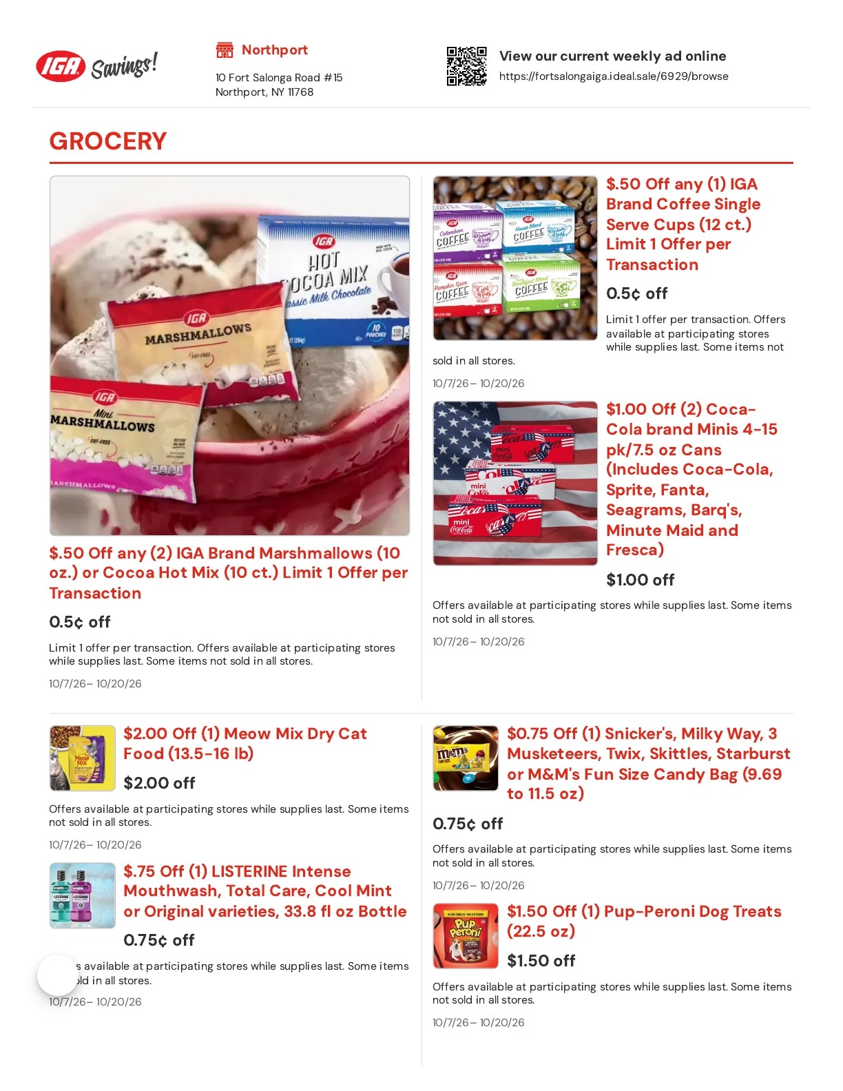 Fort Salonga IGA Weekly Ad October 7 - 20, 2026