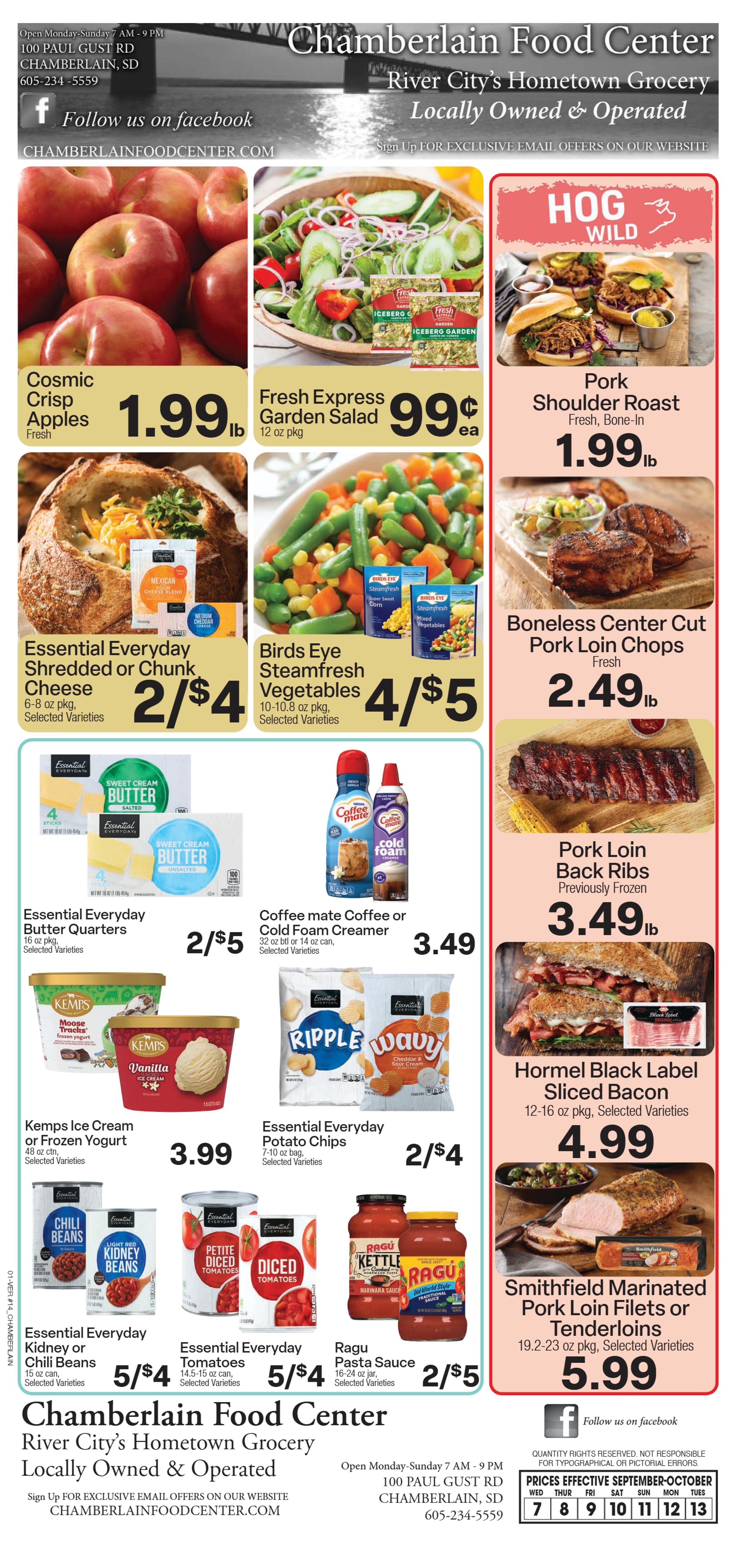 Chamberlain Food Center Weekly Ad October 7 - 13, 2026