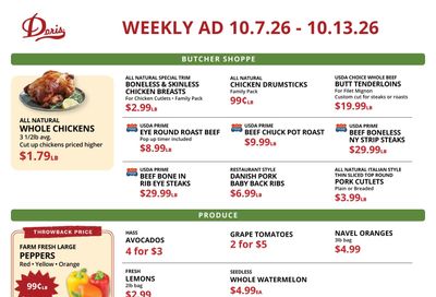 Doris Italian Market Weekly Ad October 7 - 13, 2026