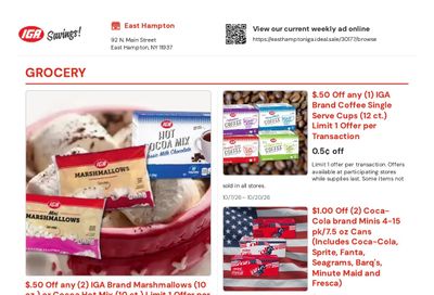 East Hampton IGA Weekly Ad October 7 - 20, 2026