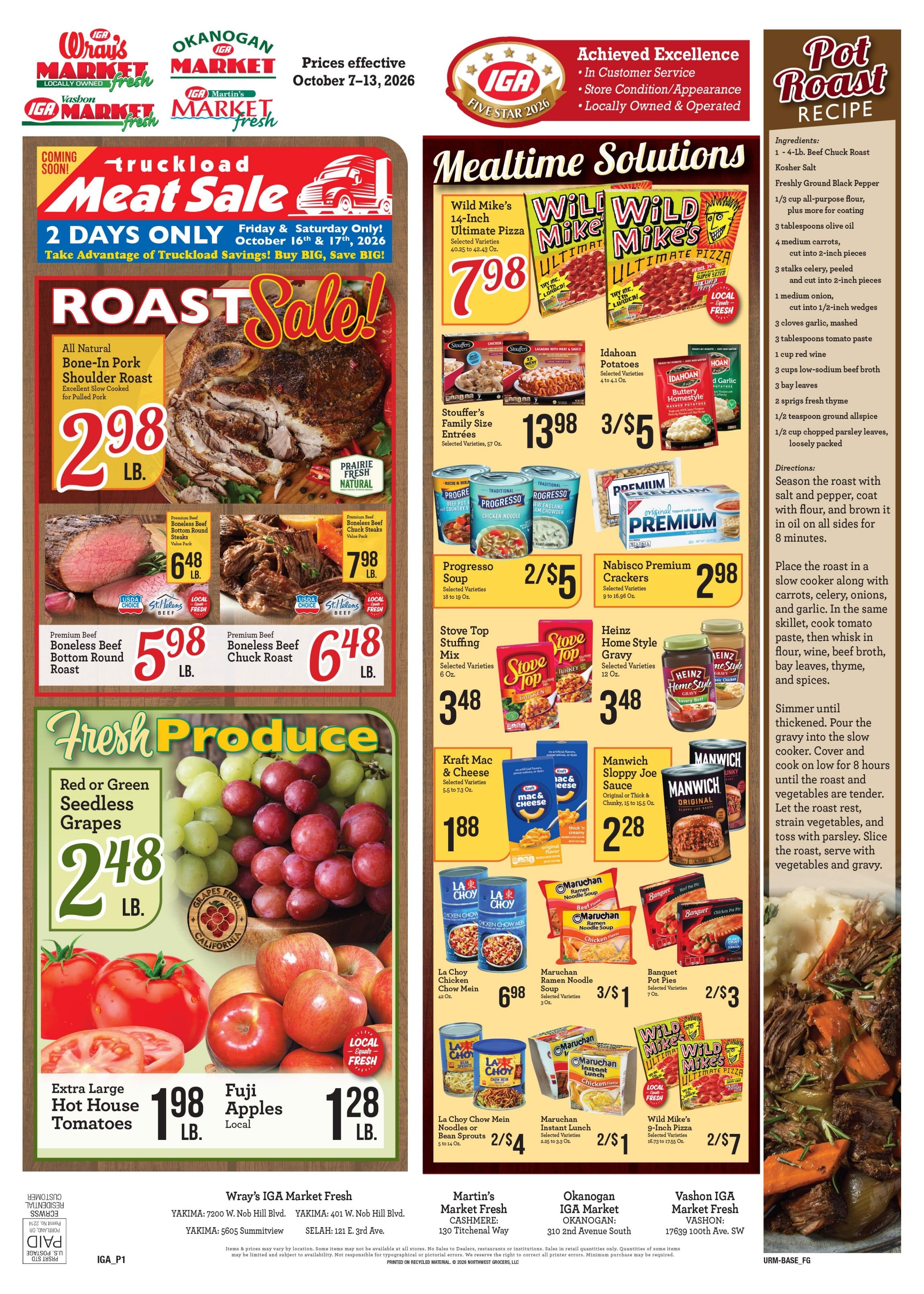 Vashon Market Fresh Weekly Ad October 7 - 13, 2026