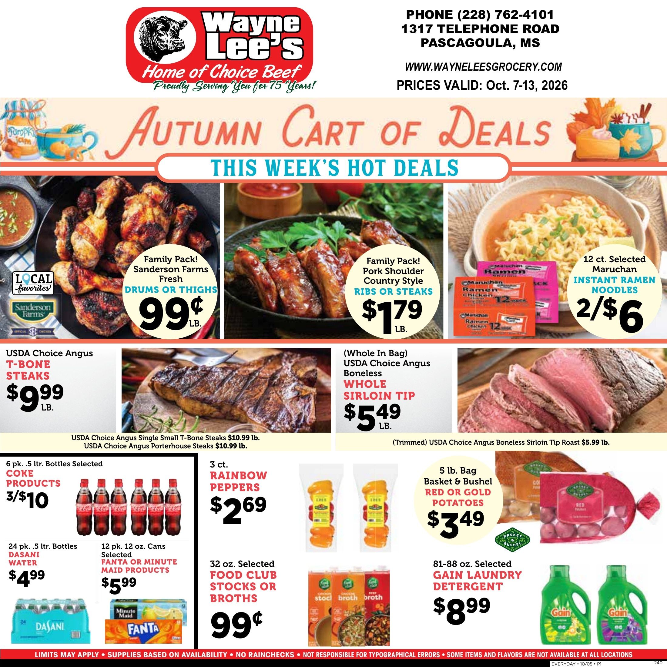 Wayne Lee's Grocery & Market Weekly Ad October 7 - 13, 2026