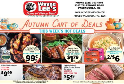Wayne Lee's Grocery & Market Weekly Ad October 7 - 13, 2026