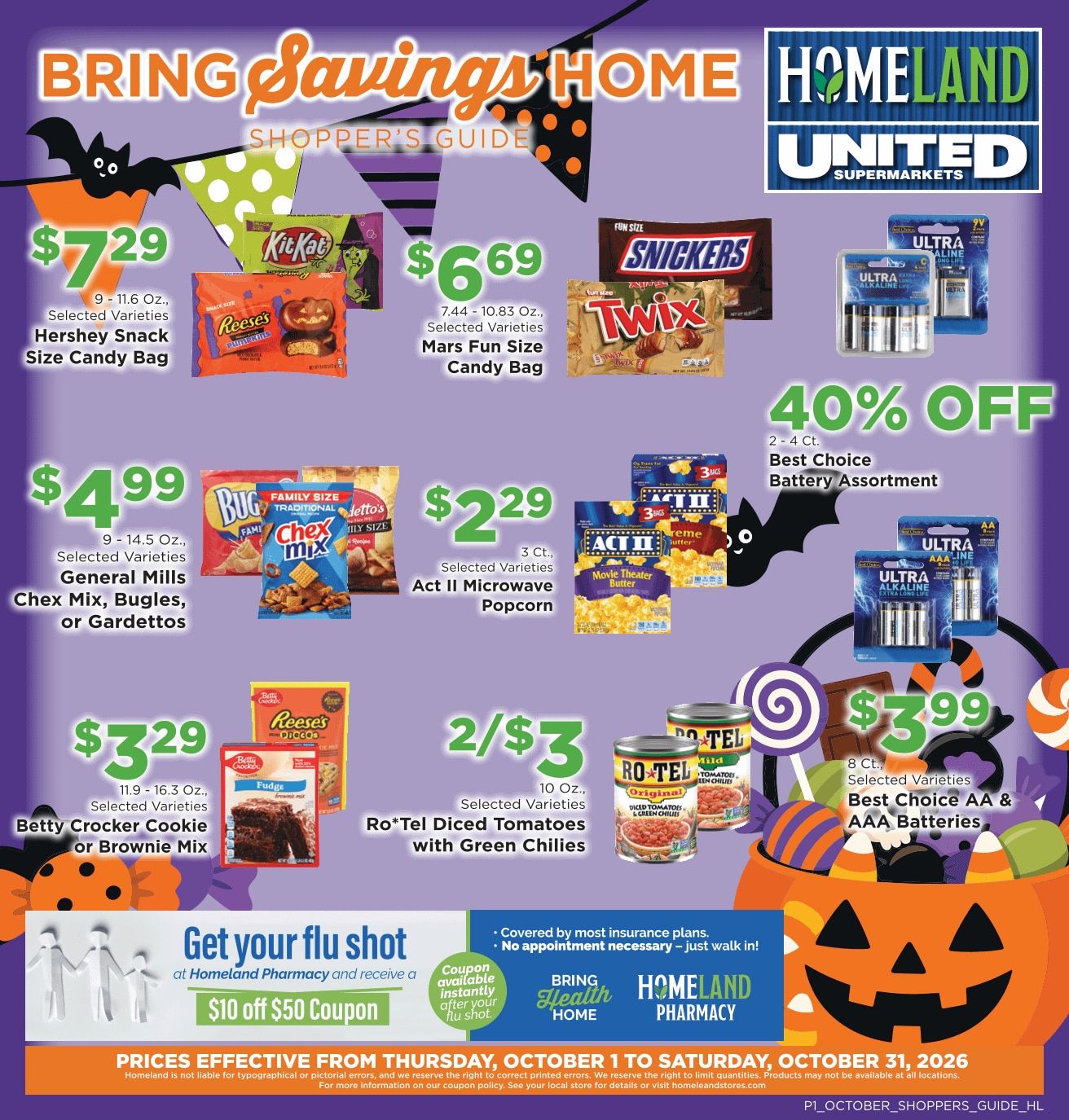Homeland Stores Bring Savings Home Shopper's Guide Weekly Ad October 1 - 31, 2026