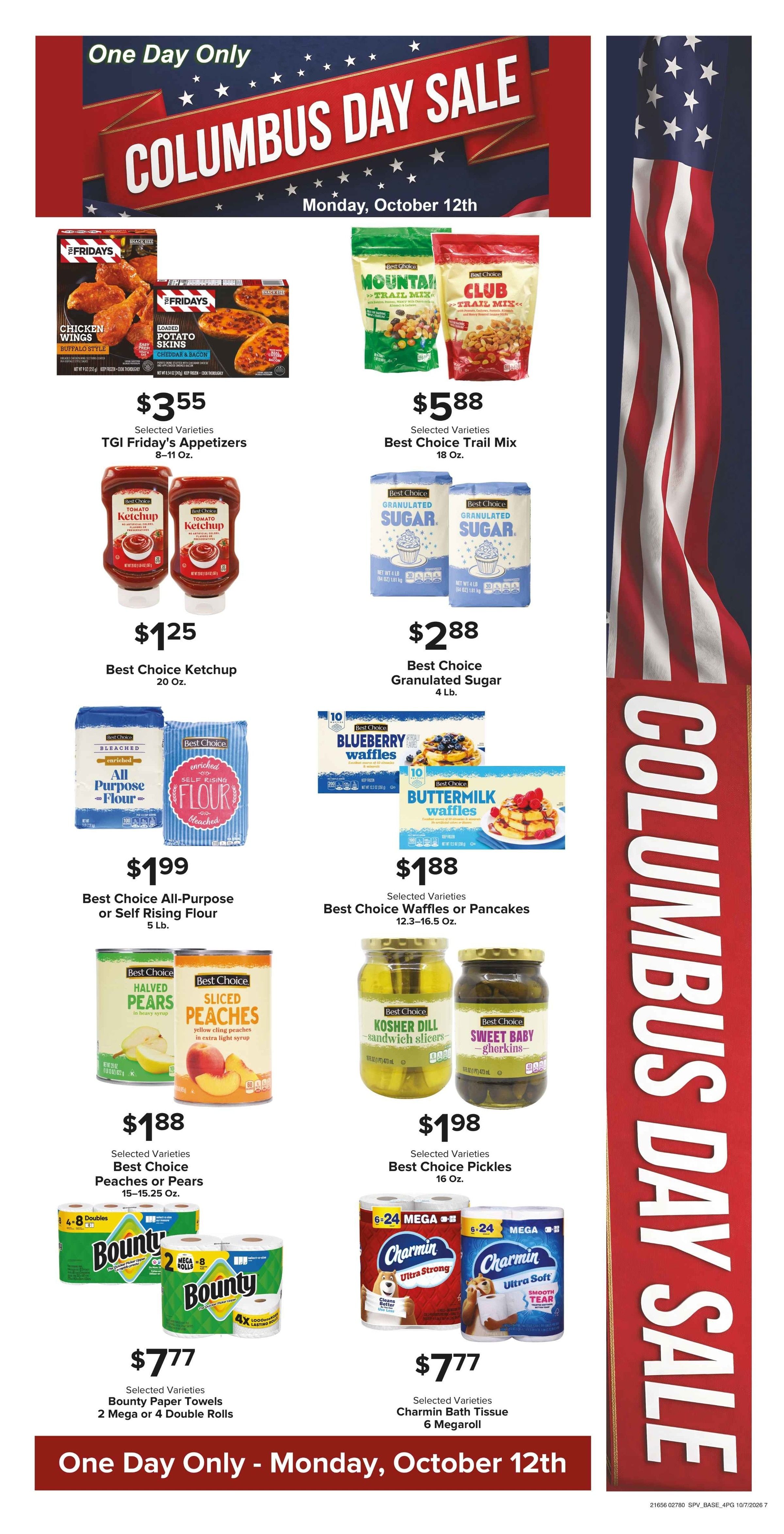 Muncy's Supermarket Columbus Day Sale! ONE DAY ONLY Weekly Ad October 12 - 12, 2026