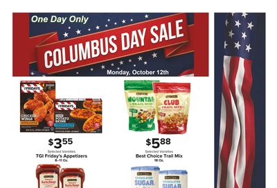 Muncy's Supermarket Columbus Day Sale! ONE DAY ONLY Weekly Ad October 12 - 12, 2026