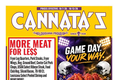 Cannata's Family Market (Louisiana) Weekly Ad October 7 - 13, 2026