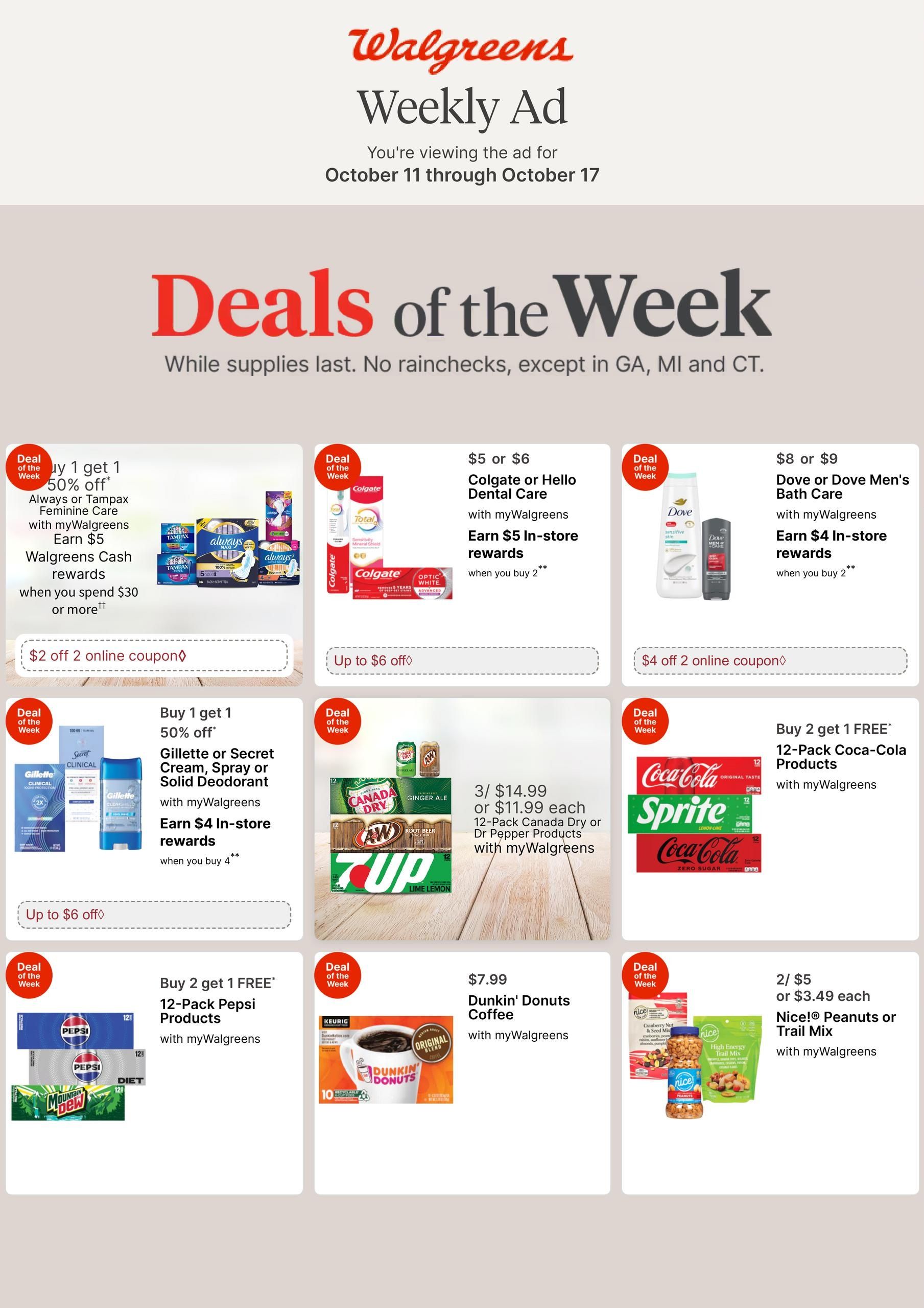 Walgreens (Arnaudville Area, LA) Weekly Ad October 11 - 17, 2026