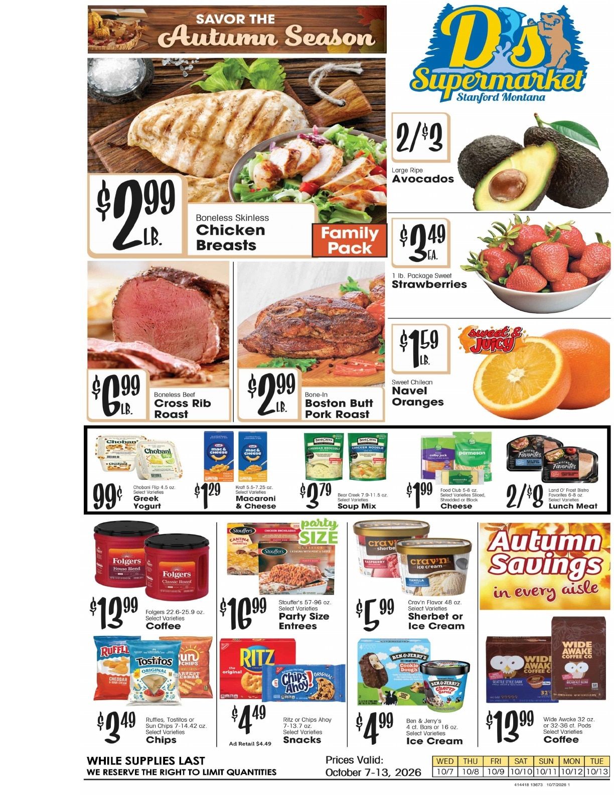D's Supermarket (Stanford, MT) Weekly Ad October 7 - 13, 2026