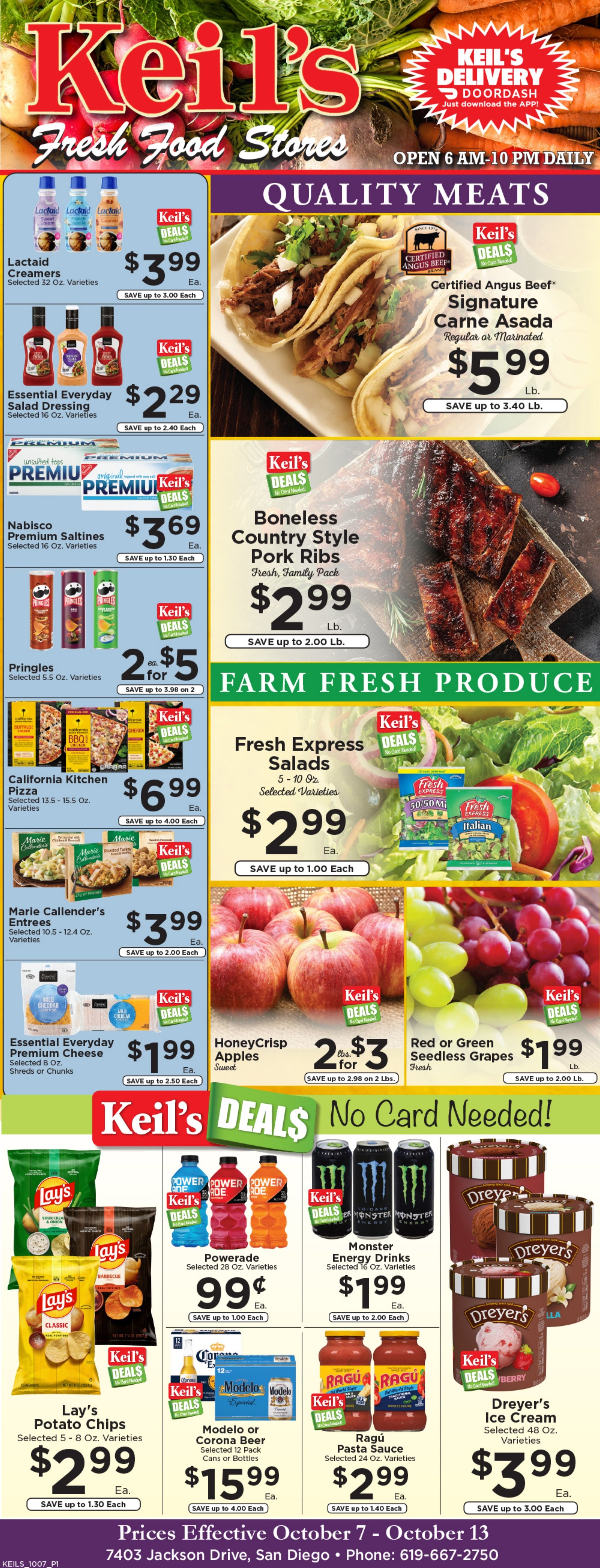 Keil's Fresh Food Stores (San Diego, CA) Weekly Ad October 7 - 13, 2026