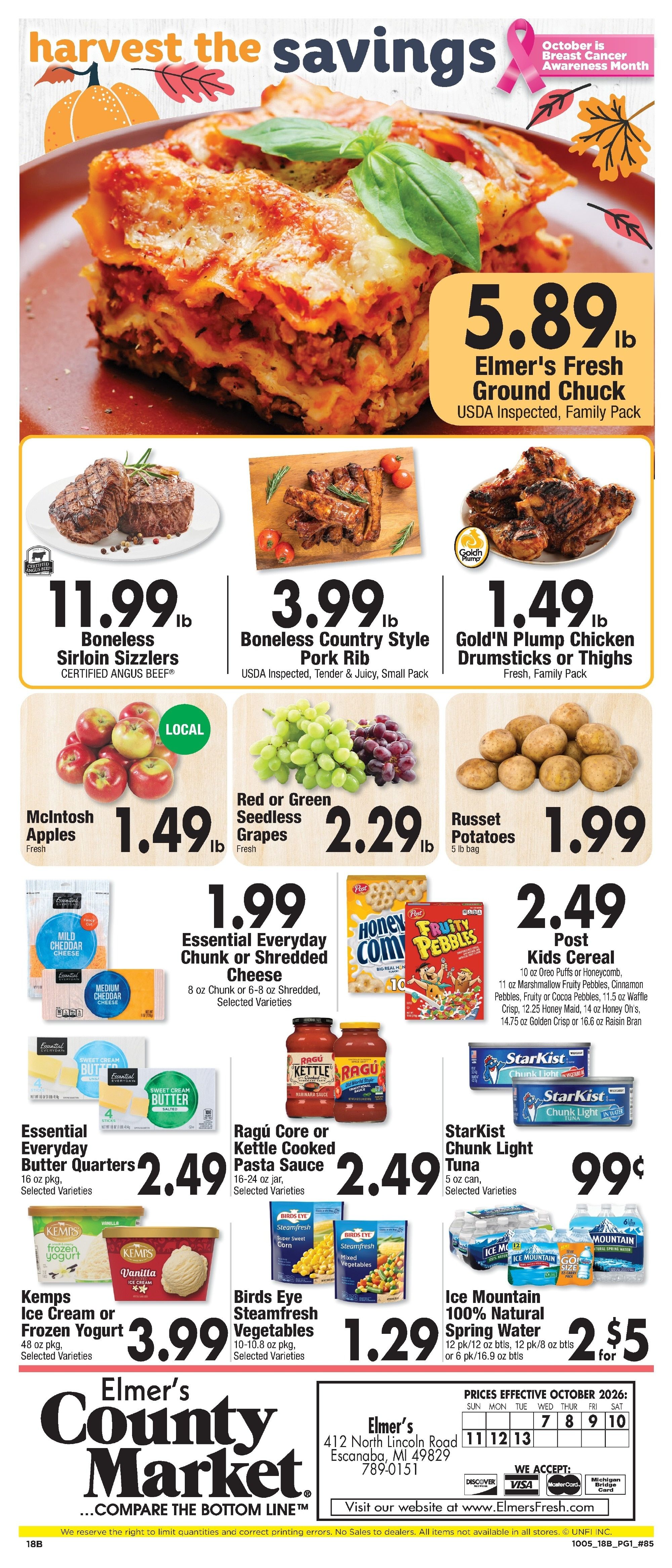 Elmer's County Market (Escanaba, MI) Weekly Ad October 7 - 13, 2026