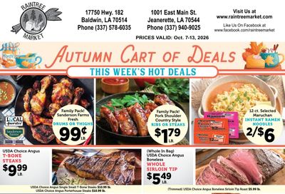 Raintree Market (Baldwin and Jeanerette, LA) Weekly Ad October 7 - 13, 2026