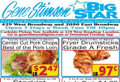 Gene Stimson Big Star Weekly Ad October 7 - 13, 2026