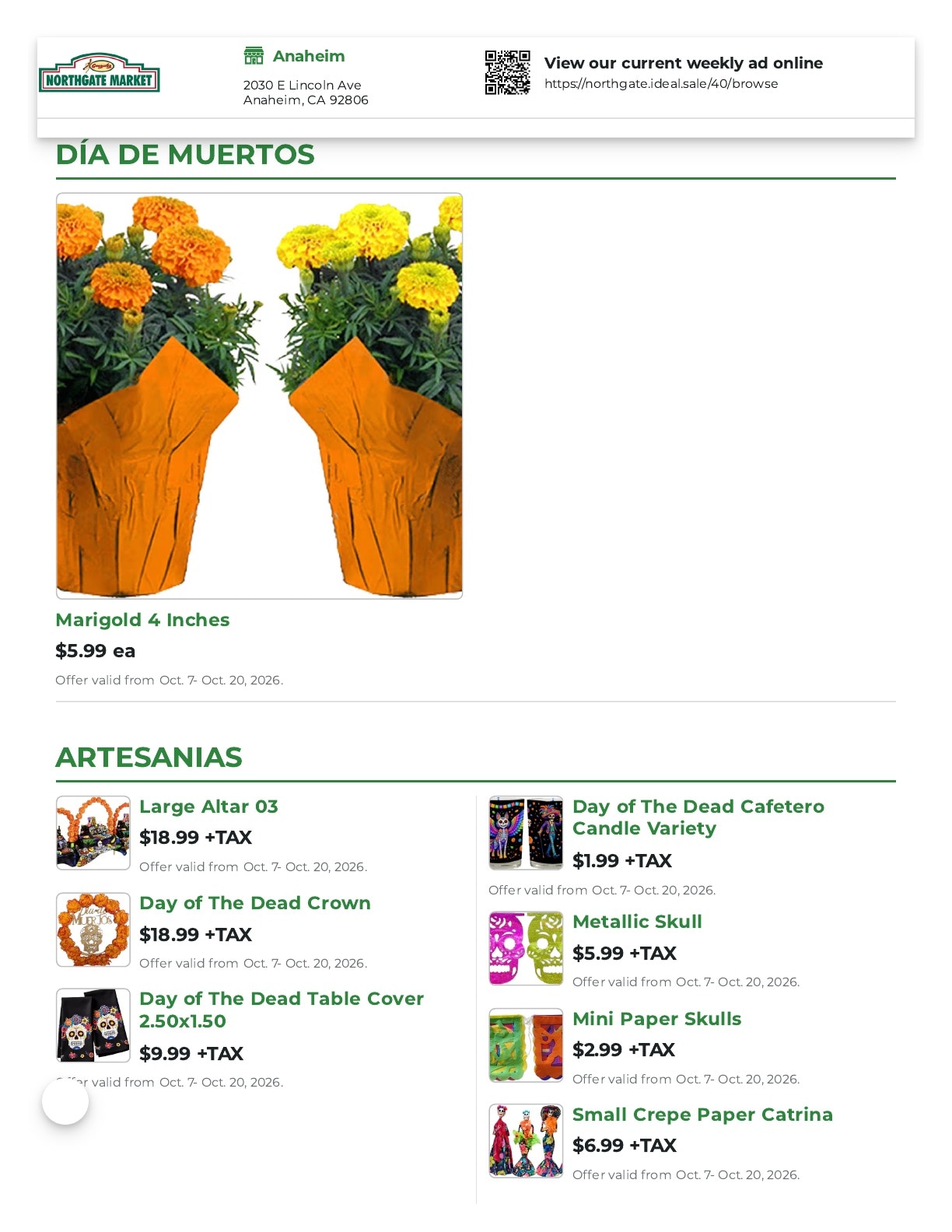 Northgate Market Weekly Ad October 7 - 20, 2026