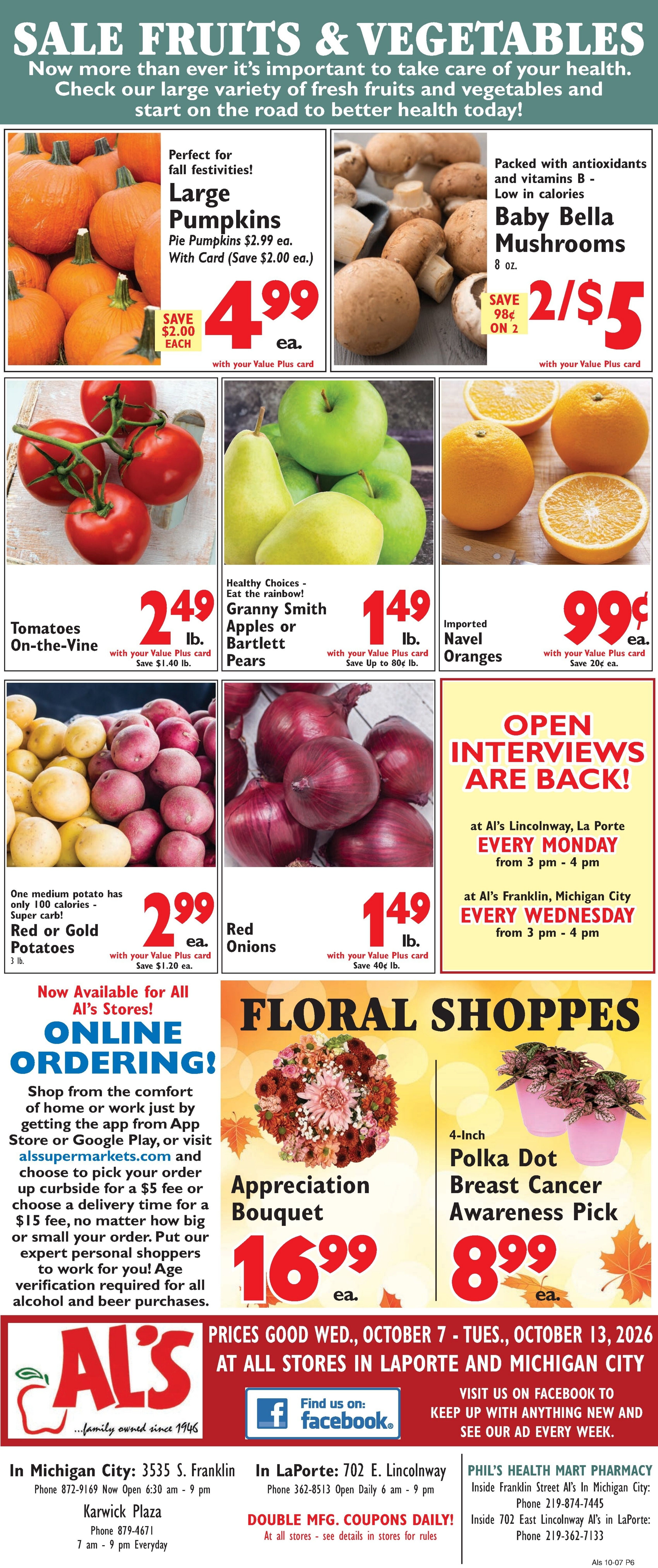 Al's Supermarket Weekly Ad October 7 - 13, 2026