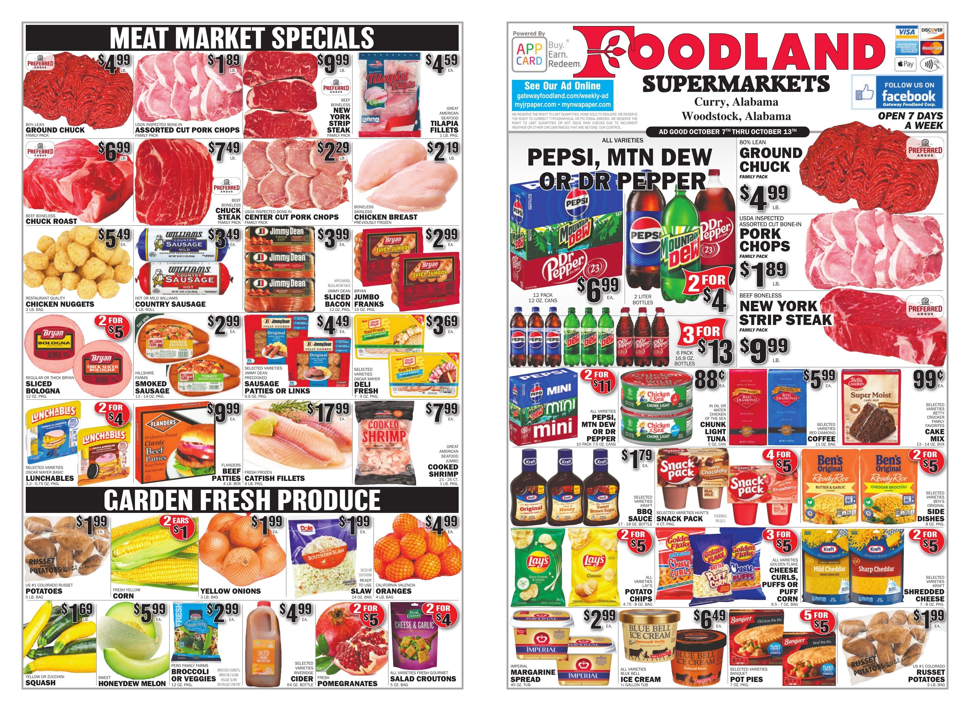 Gateway Foodland (Alabama) Weekly Ad October 7 - 13, 2026