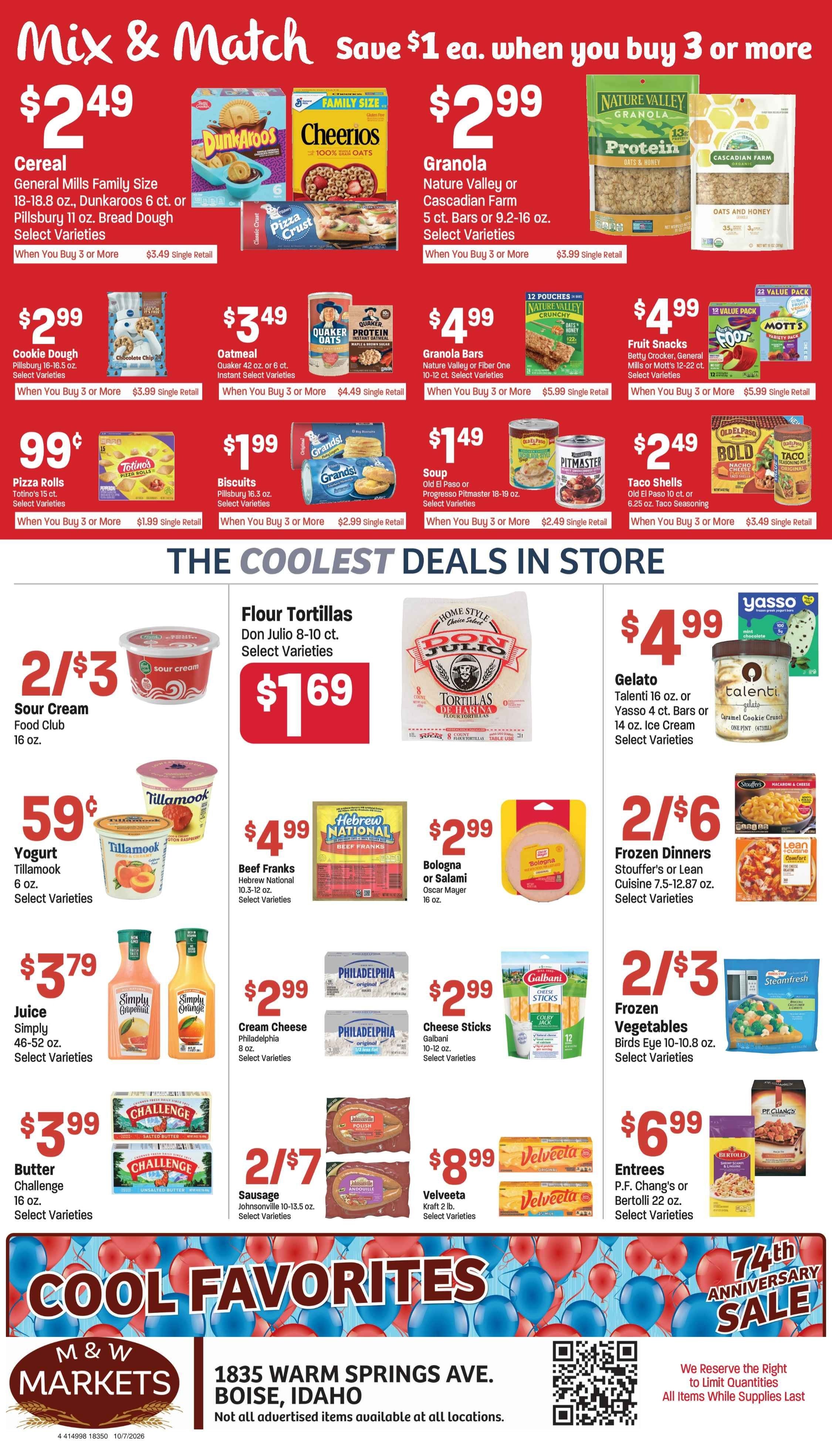 M&W Markets (Boise, ID) Weekly Ad October 7 - 13, 2026