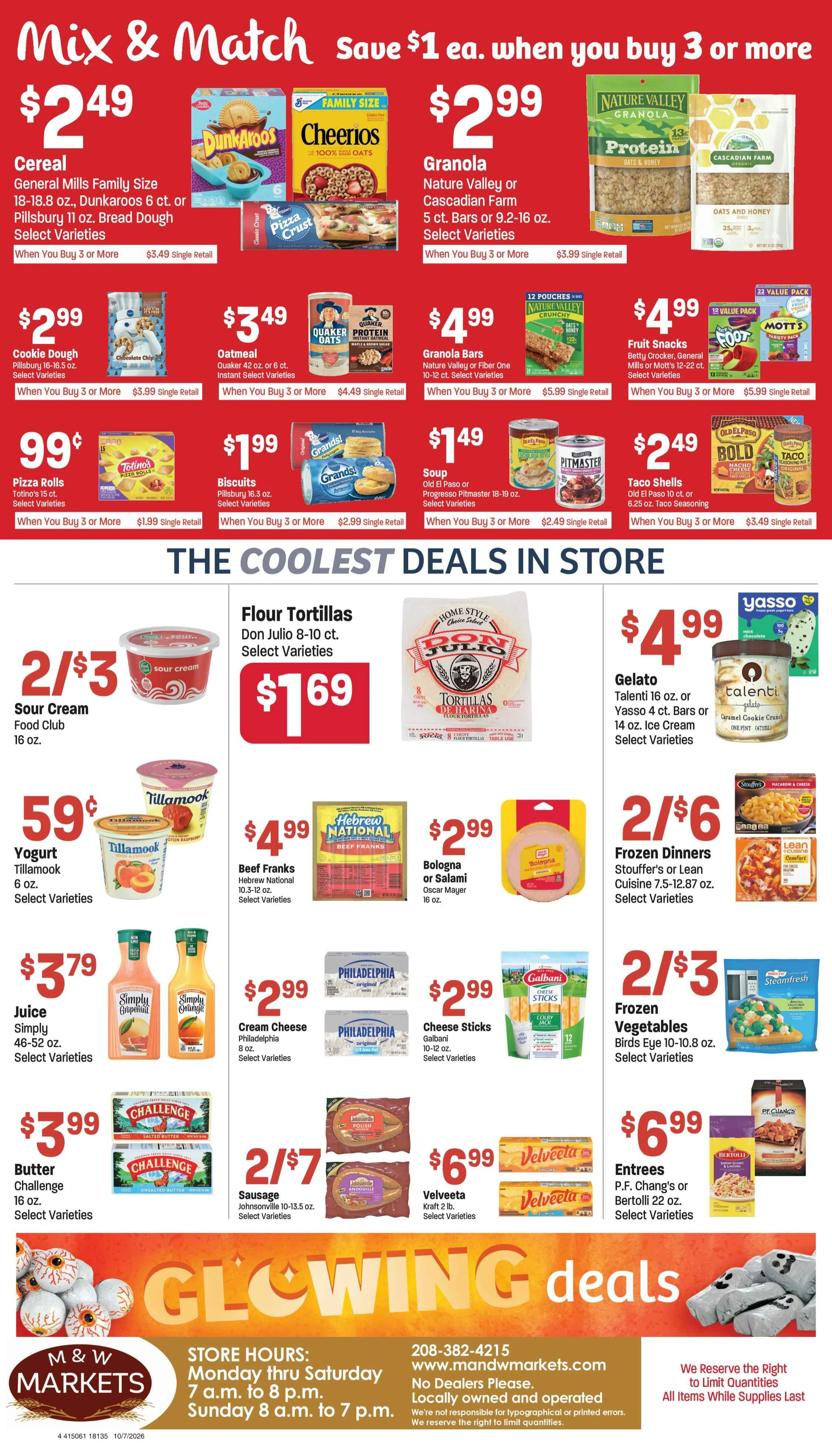 M&W Markets (Cascade, ID) Weekly Ad October 7 - 13, 2026