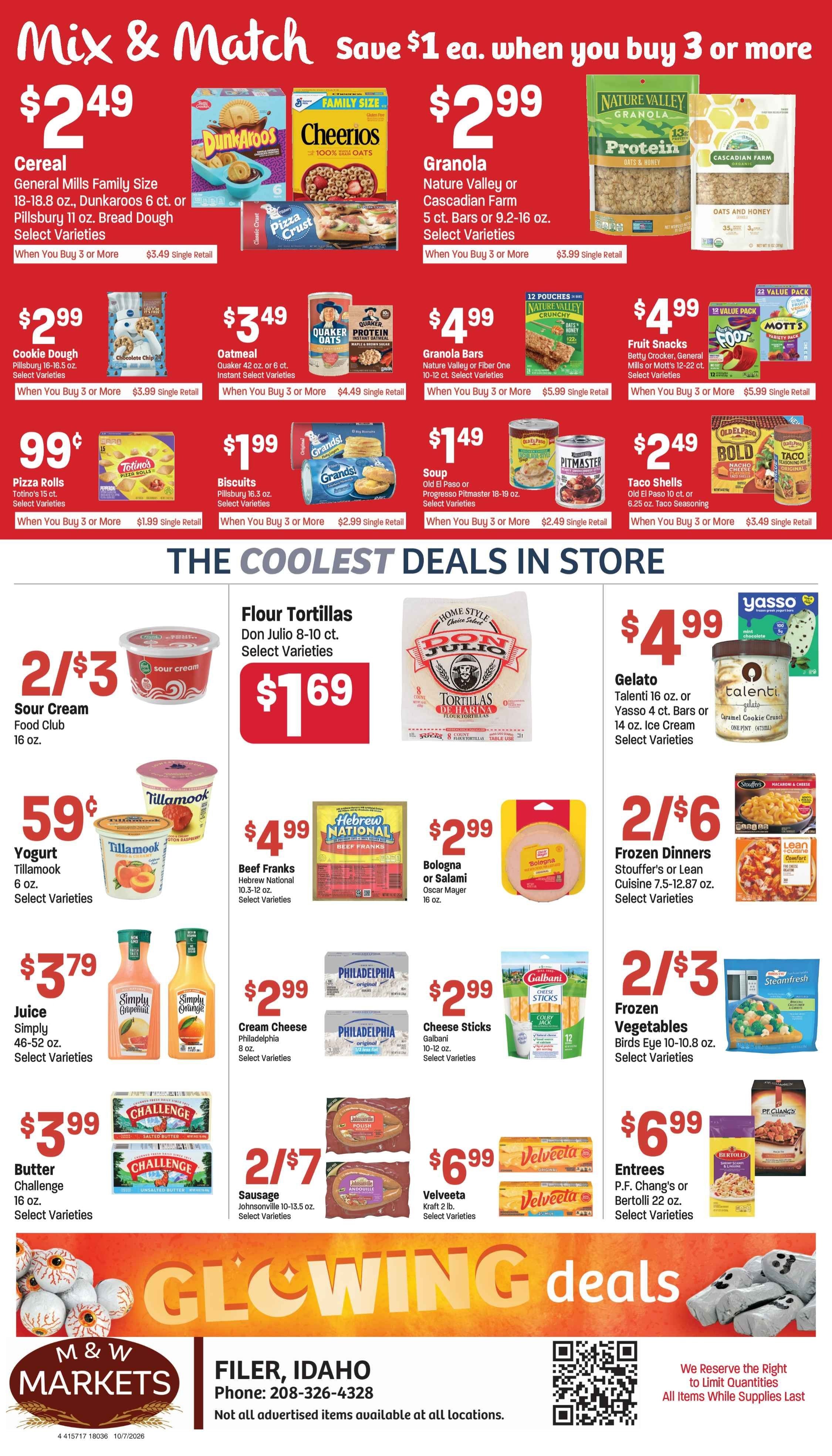 M&W Markets (Filer, ID) Weekly Ad October 7 - 13, 2026