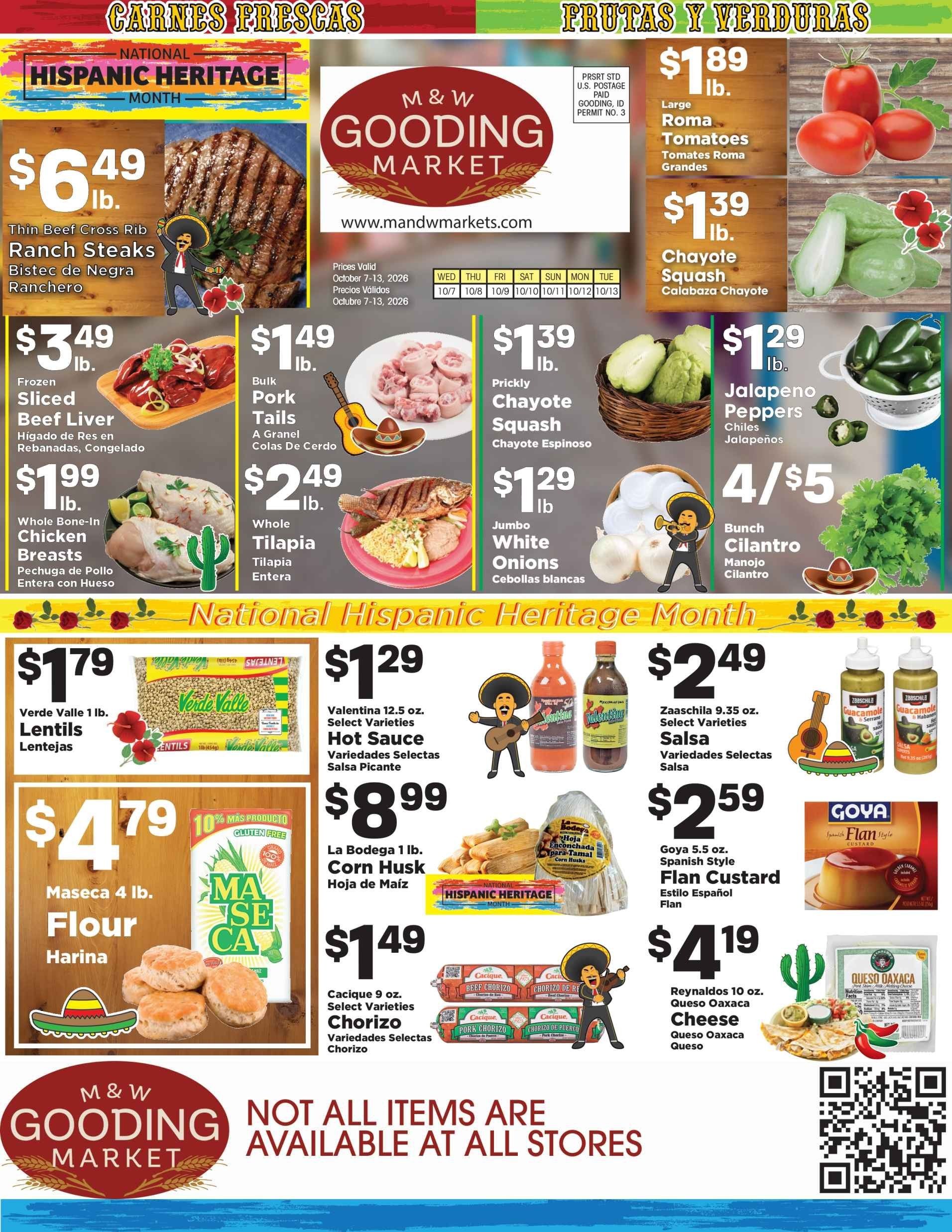 M&W Markets (Gooding, ID) Weekly Ad October 7 - 13, 2026