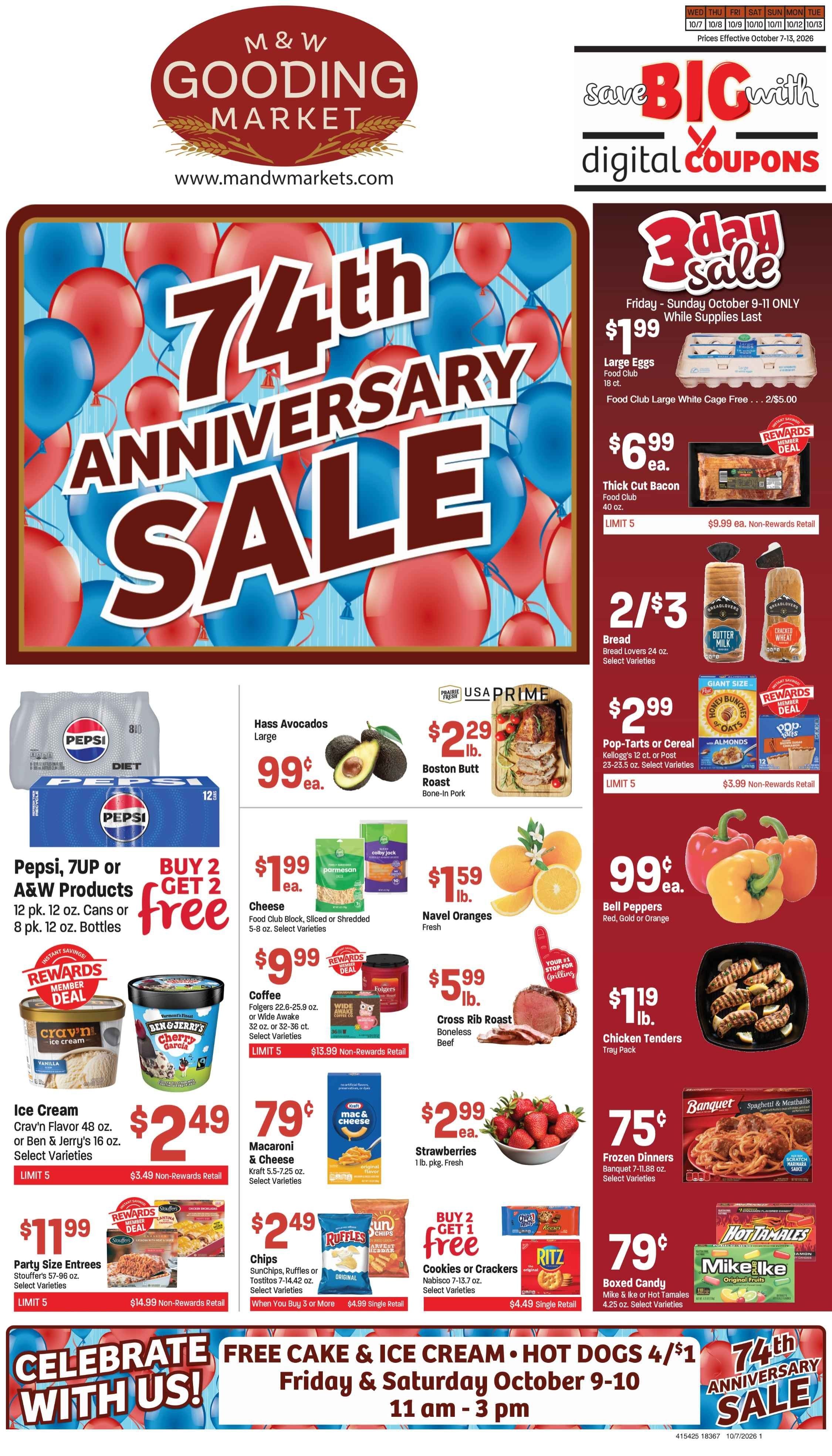 M&W Markets (Gooding, ID) Weekly Ad October 7 - 14, 2026