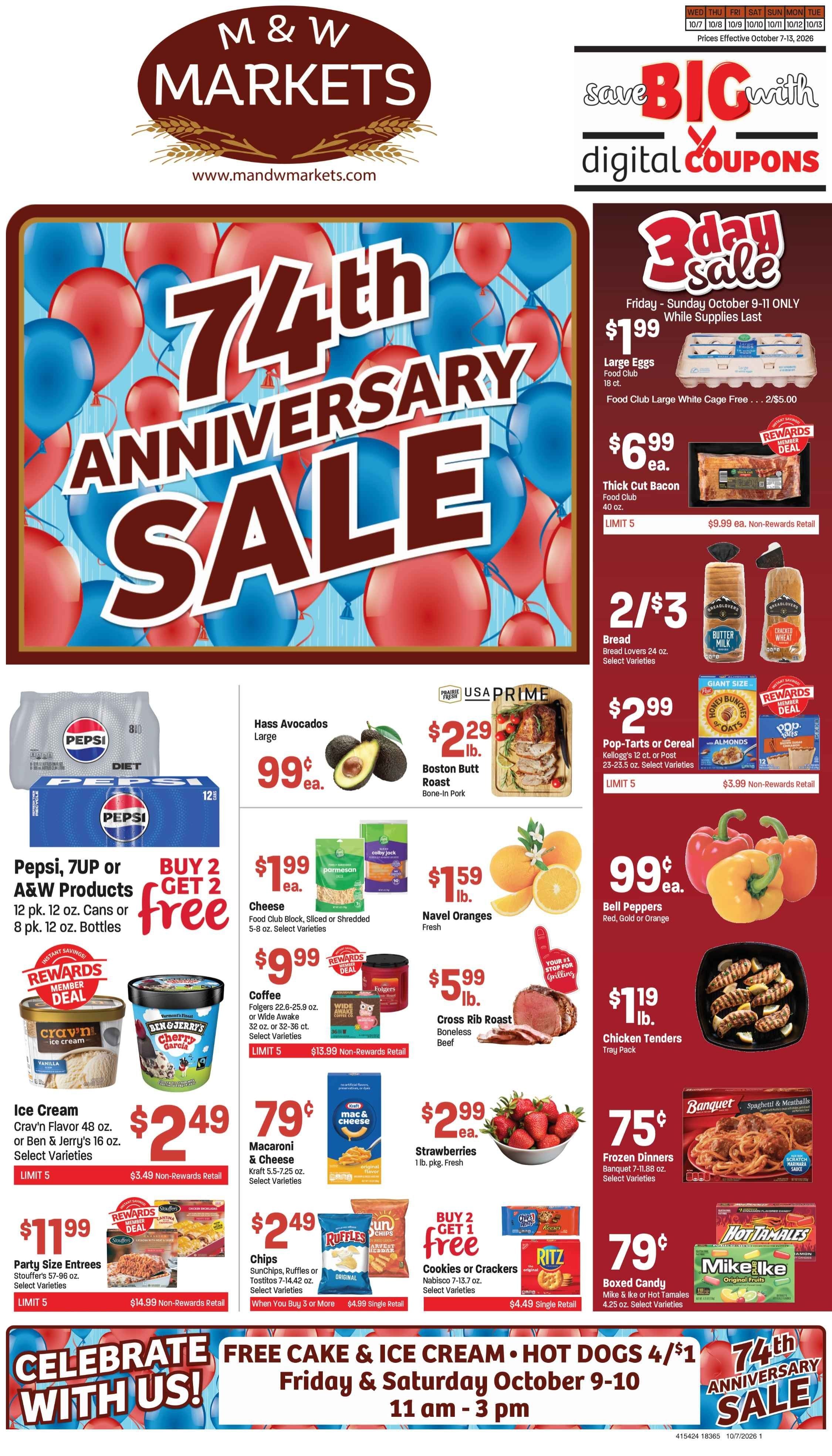 M&W Markets (Parma, ID) Weekly Ad October 7 - 14, 2026