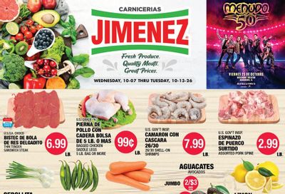 Carnicerias Jimenez Weekly Ad October 7 - 13, 2026