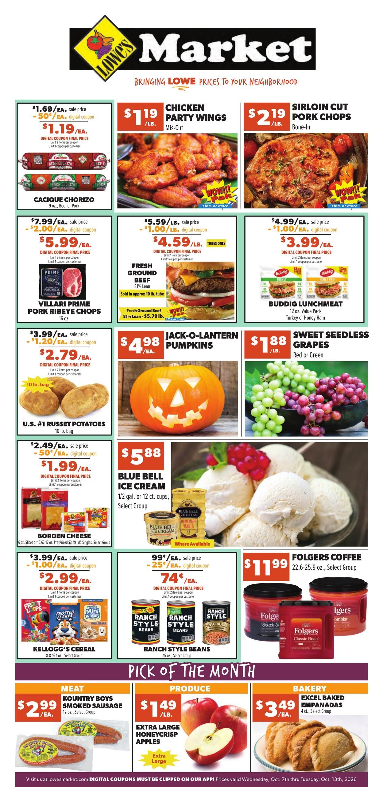Lowe's Market (Bishop Area, TX) Weekly Ad October 7 - 13, 2026