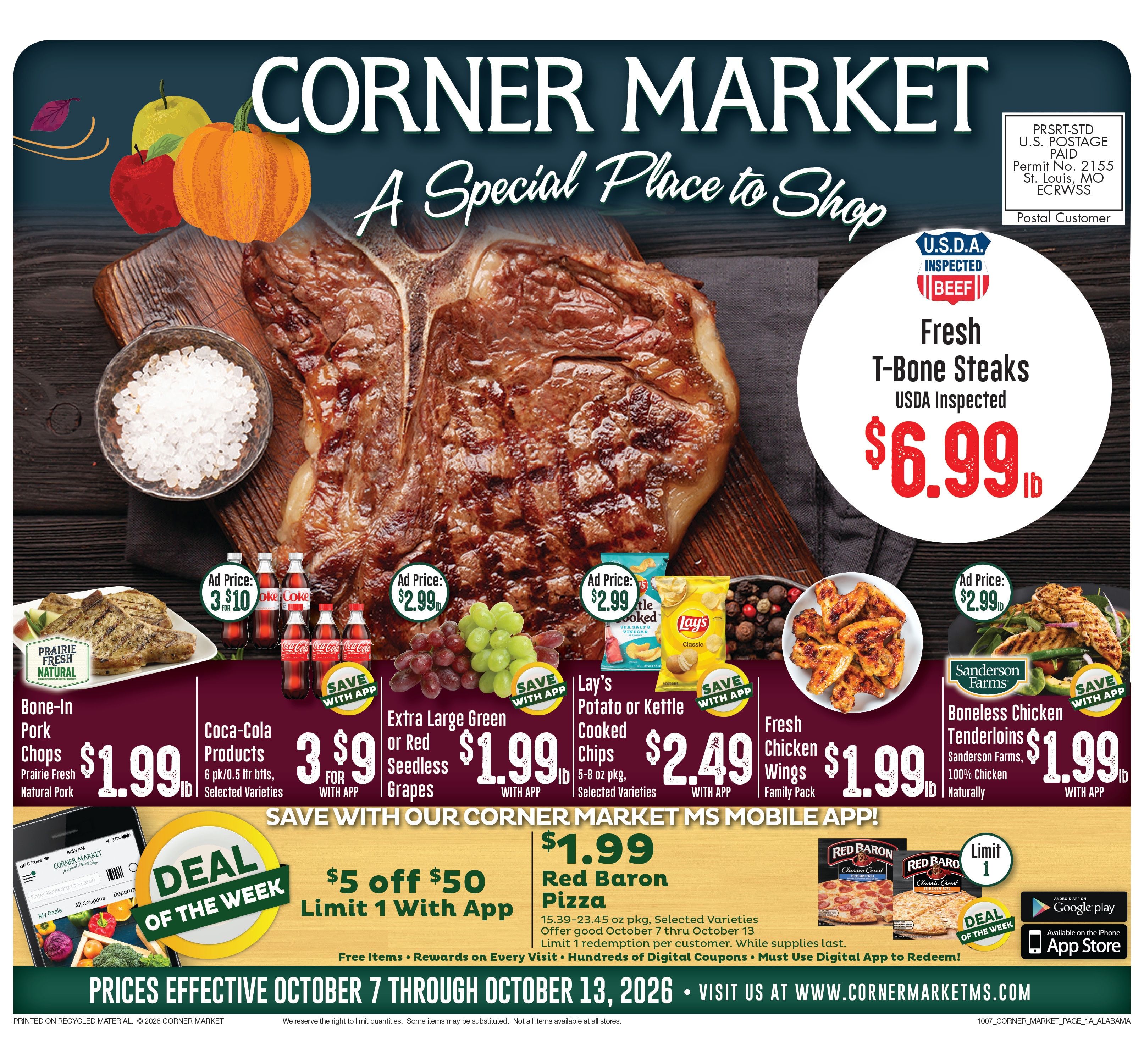 Corner Market MS (Alabama) Weekly Ad October 7 - 13, 2026