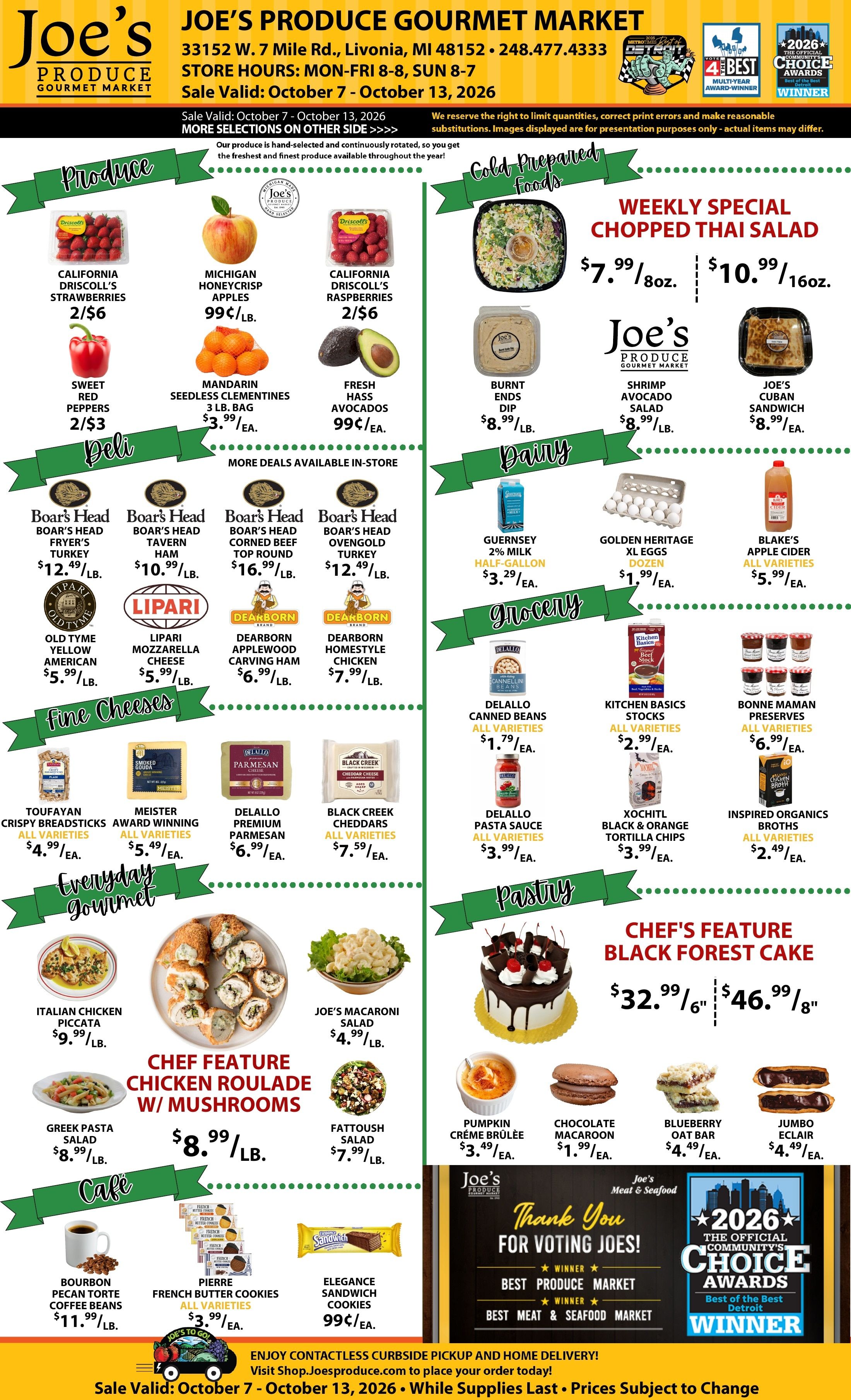 Joe's Produce Gourmet Market Weekly Ad October 7 - 13, 2026