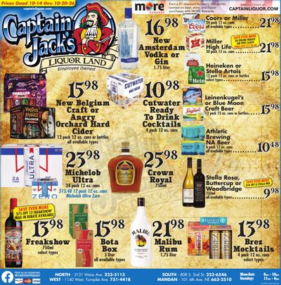 Captain Jack's Liquor Land Weekly Ad October 14 - 20, 2026