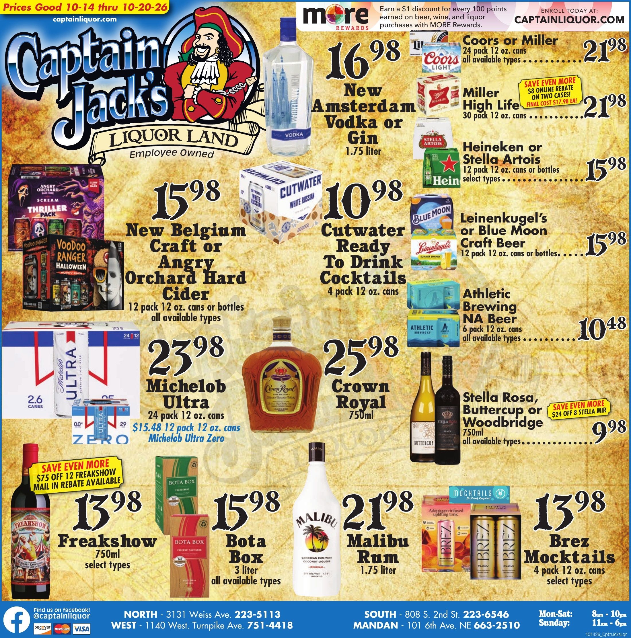 Captain Jack's Liquor Land Weekly Ad October 14 - 20, 2026