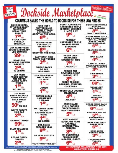 Dockside Seafood Marketplace Weekly Ad October 13 - 19, 2026