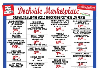 Dockside Seafood Marketplace Weekly Ad October 13 - 19, 2026