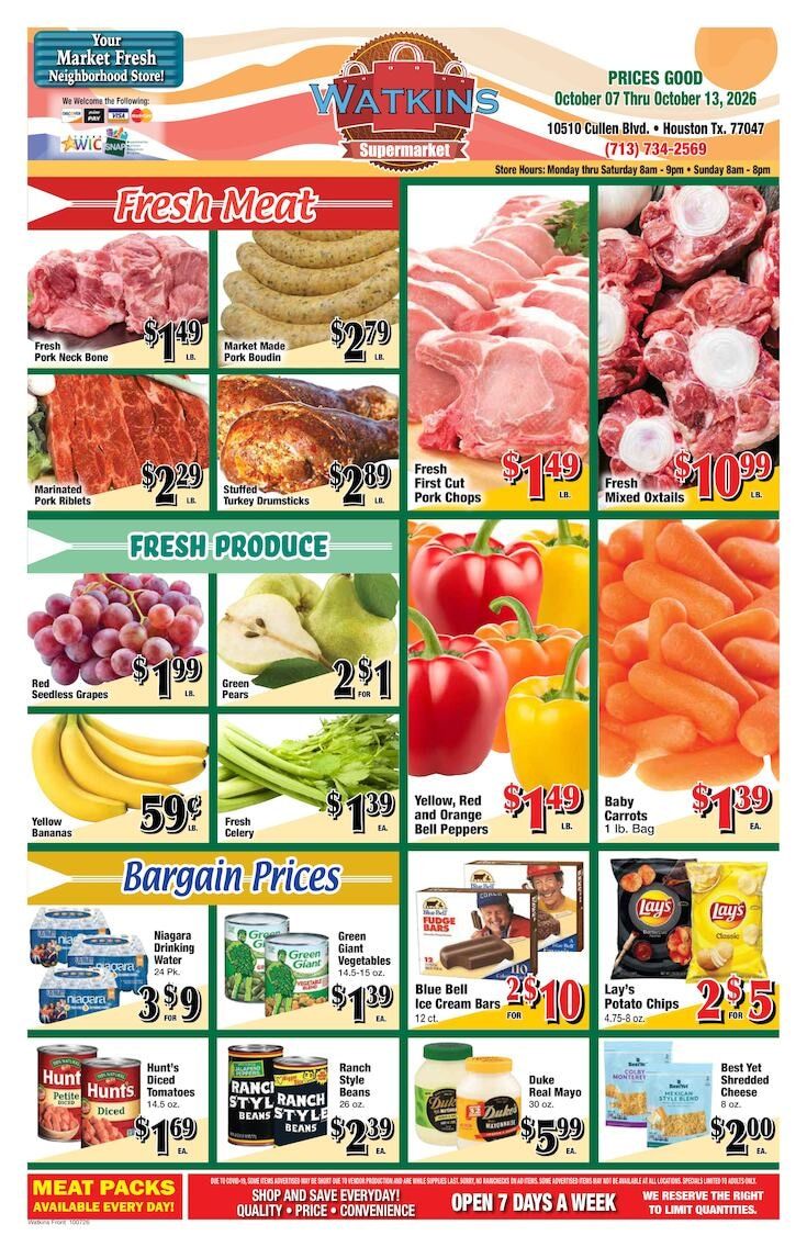 Watkins Supermarket Weekly Ad October 7 - 13, 2026