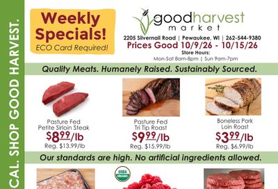 Good Harvest Market Weekly Ad October 9 - 15, 2026