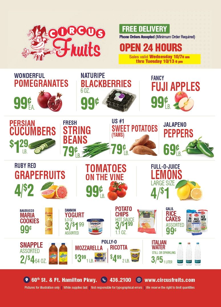 Circus Fruits (New York) Weekly Ad October 7 - 13, 2026