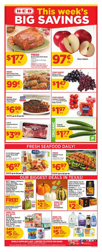 H-E-B (Ingleside-Sinton Area, TX) Weekly Ad October 7 - 13, 2026