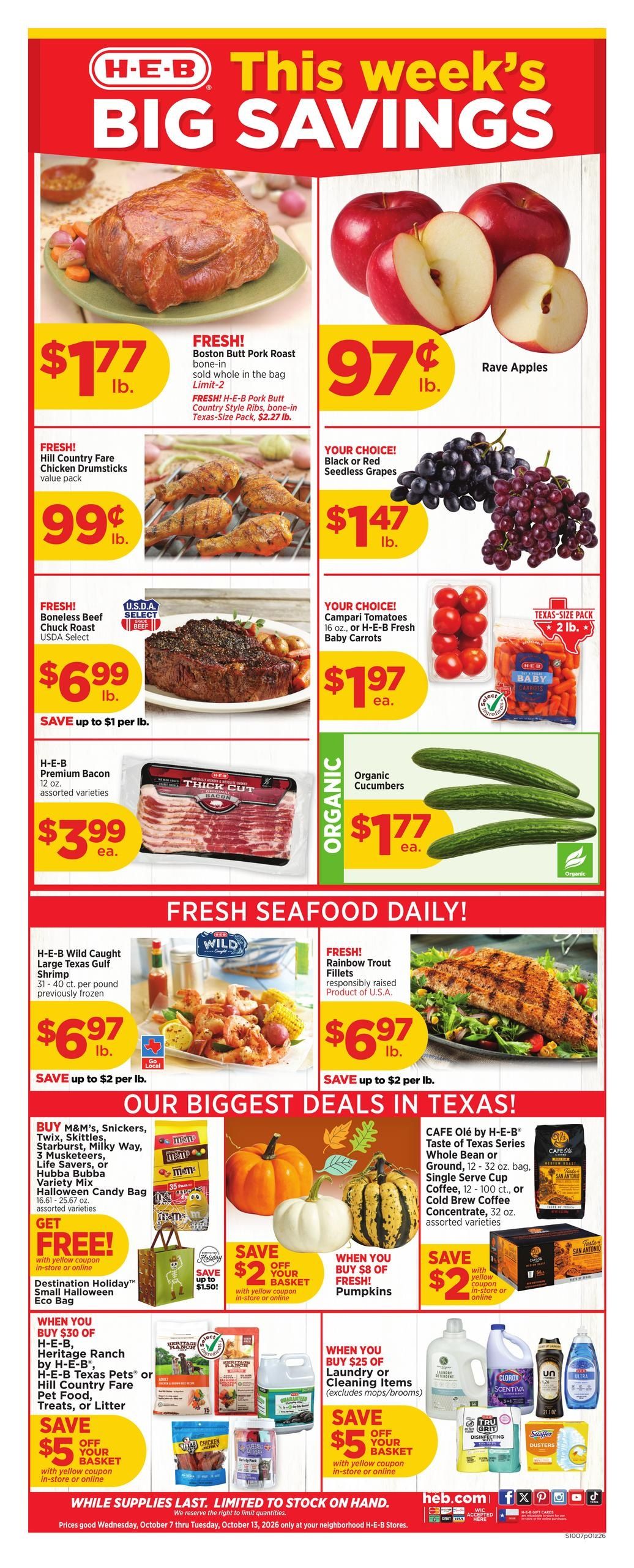 H-E-B (Ingleside-Sinton Area, TX) Weekly Ad October 7 - 13, 2026