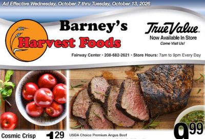 Harvest Foods (Avery Area, ID) Weekly Ad October 7 - 13, 2026