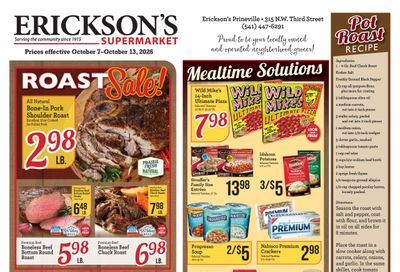 Erickson's Thriftway Weekly Ad October 7 - 13, 2026