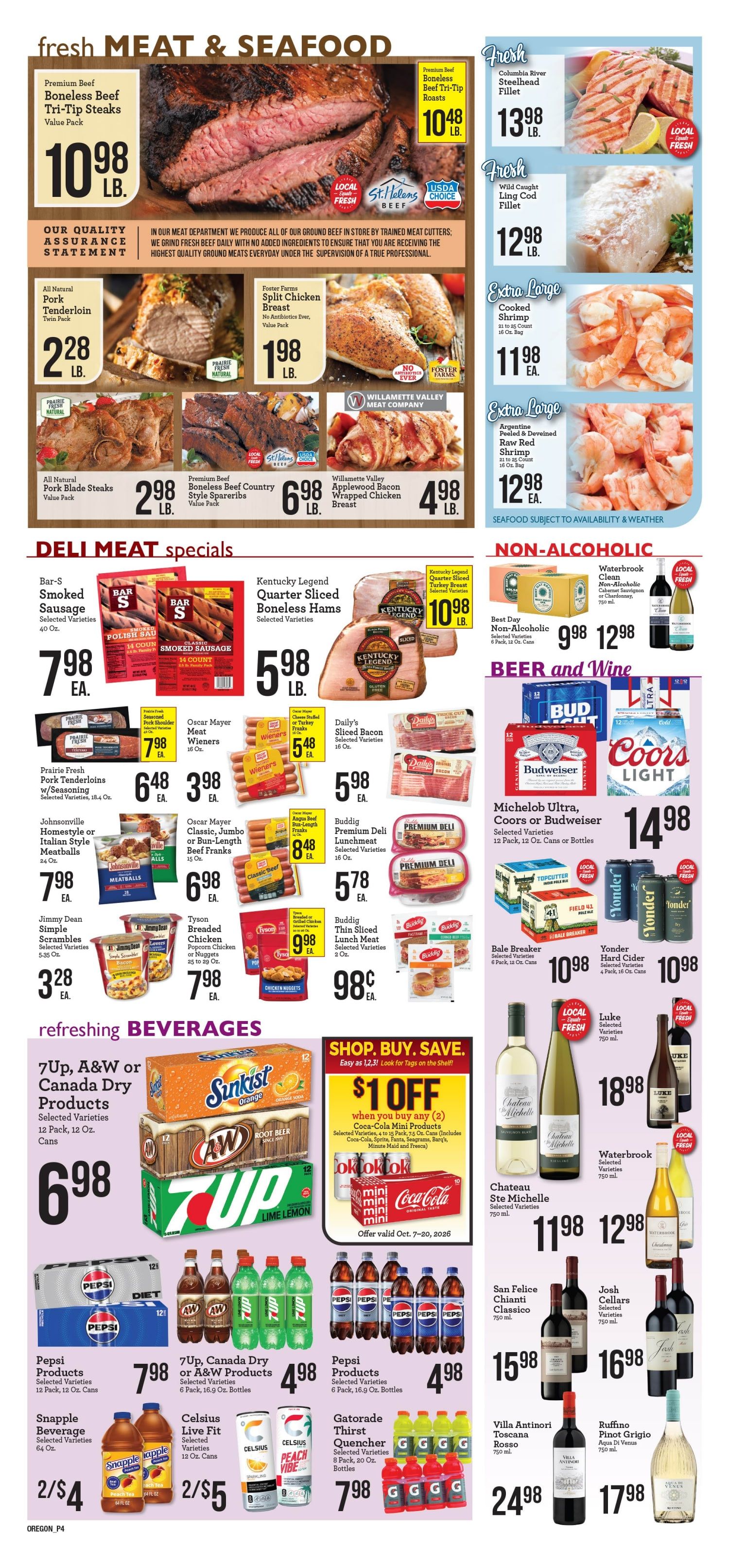 Erickson's Thriftway Weekly Ad October 7 - 13, 2026